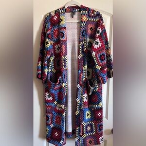 Shannon Passero Queenston Patchwork Crocheted Duster NEW 
S/M Boho Eclectic Arty